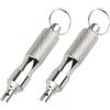 NUEAYMS 2 cacciaviti universali per riparazione pneumatici in acciaio inox chiavi con portachiavi Core strumento di sgonfiaggio in acciaio inox chiave con portachiavi