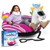 Raxurt Slitta gonfiabile a forma di unicorno, 122,7 cm, resistente, con copertura in tela di alta qualità, per bambini e adulti, slitte da neve, giocattoli divertenti invernali per bambini e ragazze