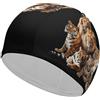 FJQWKLF Cuffia da nuoto unisex con motivo Wild Cats Animals of The World per capelli corti e lunghi, da donna e da uomo, per piscina, nuoto e bagno