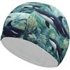 FJQWKLF Cuffia da nuoto unisex Whales Ocean per capelli corti e lunghi, da donna e da uomo, per piscina, nuoto e bagno
