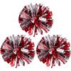 Luxshiny 3 Pezzi Palloncini da Cheerleader Manico Rosso, Accessori Sportivi | Plastica, Alta Visibilità e Resistenza All'invecchiamento, per Stadio, Festa e Coreografie