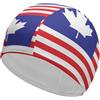 FJQWKLF Cuffia da nuoto unisex con bandiera USA e Canada per capelli corti e lunghi, per piscina, nuoto e bagno, da donna e da uomo