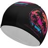 FJQWKLF Cuffia da nuoto unisex vintage Palm Trees Sunrise per capelli corti e lunghi, da donna e da uomo, per piscina, nuoto e bagno