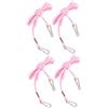 TOYANDONA 4 Pezzi Cordino Antismarrimento per Guanti da Sci, Nylon Rosa | Clip in Plastica Antiruggine Denti , per Maestre e Genitori, Utile in Campeggio