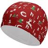 FJQWKLF Cuffia da nuoto, Natale, Alce, Cuffia da nuoto allegra, Cuffie da bagno per capelli lunghi e corti