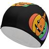 FJQWKLF Cuffia da nuoto unisex a forma di zucca colorata per capelli corti e lunghi, per piscina, nuoto e bagno, da donna e da uomo
