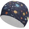 FJQWKLF Cuffia da nuoto, cuffia da nuoto con razzo spaziale, pianeta e solare, cuffie da bagno per capelli lunghi e corti