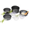 Generic Set di pentole da campeggio antiaderente impilabile padella | Kit di pentole da campeggio per cucina, sala da pranzo, escursionismo, viaggi con zaino in spalla