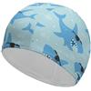 FJQWKLF Cuffia da nuoto, cuffia da nuoto con squalo animato, cuffie da bagno per capelli lunghi e corti