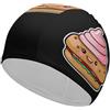 FJQWKLF Cuffia da nuoto unisex Hamburger Poop per capelli corti e lunghi, da donna e da uomo, per piscina, nuoto e bagno