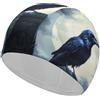 FJQWKLF Cuffia da nuoto elegante Raven And Moon, cuffia da a impermeabile per la protezione dei capelli, facile da indossare e togliere