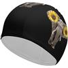 FJQWKLF Cuffia da nuoto unisex con orecchie da elefante e girasole per capelli corti e lunghi, da donna e da uomo, per piscina, nuoto e bagno