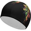 FJQWKLF Cuffia da nuoto unisex con motivo Reggae Weed per capelli corti e lunghi, da donna e da uomo, per piscina, nuoto e bagno