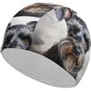 FJQWKLF Cuffia da nuoto unisex con motivo a forma di cane Schnauzer, per capelli corti e lunghi, da donna e da uomo, per piscina, nuoto e bagno
