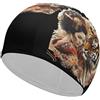 FJQWKLF Cuffia da nuoto unisex con motivo Geisha giapponese e tigre per capelli corti e lunghi, da donna e da uomo, per piscina, nuoto e bagno