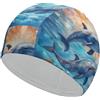 FJQWKLF Cuffia da nuoto unisex Two Happy Dolphins per capelli corti e lunghi, da donna e da uomo, per piscina, nuoto e bagno