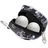 Cabilock Borsa Tote per Palline da Golf Testa Scheletro, Nero, PU | Compatta, Porta 2 Palline, Uso a Mano Libera, per Cintura e Sacca da Golf, Pratica Sul Campo