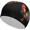FJQWKLF Beauty Rooster Cuffia da nuoto unisex per capelli corti e lunghi, da donna e da uomo, per piscina, nuoto e bagno