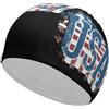 FJQWKLF Cuffia da nuoto unisex con bandiera americana del 4 luglio, per capelli corti e lunghi, per piscina, da donna e da uomo