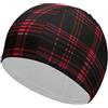 FJQWKLF Cuffie da nuoto Buffalo in tartan scozzese a quadri rossi eleganti, impermeabili, per la protezione dei capelli, facili da indossare e da togliere.