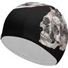 FJQWKLF Cuffia da nuoto unisex con motivo a teschio e gatti, per capelli corti e lunghi, da donna e da uomo, per piscina, nuoto e bagno