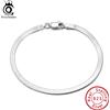 ORSA JEWELS Bracciale in argento sterling massiccio 925 italiano per uomo Bracciale a catena da donna flessibile piatto a spina di pesce SB107