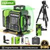Huepar W03CG Set livello laser 3D 12 linee con treppiede rilevatore 360 ° Telecomando per schermo LCD con base rotante elettrica Bluetooth a linee incrociate