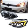 xunder Fari a LED per Volkswagen VW Golf 7 MK7 VII 2013-2017 Indicatori di direzione sequenziali Proiettore Gruppo lampade anteriori [Non adatto a GTI/R]