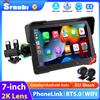 srnubi DVR per moto da 5/7 pollici IPX7 impermeabile navigazione per moto GPS wireless Carplay Android Auto monitor portatile per moto