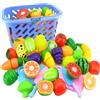 CONUSEA Set di giocattoli da cucina per tagliare alimenti Simulare accessori per frutta e verdura con cestino della spesa Gioco di ruolo Giocattolo educativo per regalo per bambini