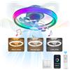 NONE Ventilatore da soffitto a LED intelligente con altoparlante 360 ° Lampadario rotante moderno RGB con telecomando APP, lampadario a 6 velocità per interni domestici