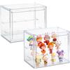 NONE Espositore in Acrilico a 3 Livelli per Collezioni, Vetrina Trasparente con Porta Magnetica per Action Figure, Miniature, Blind Box