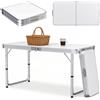 NONE Tavolo Pieghevole Grande da 120 cm, Tavolo da Campeggio Pieghevole Resistente con Altezza Regolabile, Tavolo Portatile a Cavalletto, Tavolo da Picnic con Borsa per il Trasporto