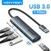 Vention Hub USB A 3.0 Vention con Scocca in Metallo, Adattatore Multiplo USB C 3.2 Gen 1 5Gbps per Macbook Air, Dell, Lenovo, PC Desktop