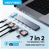 Vention Hub USB C 7 in 2 Vention Thunderbolt 4 80Gbps 8K per MacBook Pro Air USB 3.0 SD TF HDMI 4K60Hz Dock Station Splitter per Windows