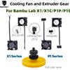 BEGRINT Ventola di Raffreddamento 2510 e Ingranaggio Estrusore con Cavo, Ventola Hotend a Dissipazione Rapida del Calore per Accessori Stampante 3D Bambu Lab X1C P1S P1P
