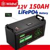 WILDHD Batteria LiFePO4 12V 150Ah 1920Wh a Ciclo Profondo Ricaricabile con BMS 100A, oltre 4000 Cicli per Solare, Camper, Nautica, Off-Grid