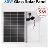 CHUBAN Pannello Solare Rigido Monocristallino da 80W con Cavo DC da 5M, Modulo Fotovoltaico Impermeabile per Montaggio su Balcone, per Casa, Balcone, Camper, Stazione di Alimentazione Portatile e Ricarica