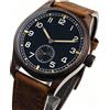 tandorio Orologio Meccanico da Uomo Tandorio 20ATM 39mm con Vetro Zaffiro, Quadrante Nero Blu, Movimento Automatico ST1701, in Acciaio Inox/Titanio