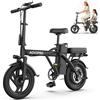 NONE Bicicletta elettrica pieghevole, motore da 500 W, batteria da 48 V e 9 Ah (5,2 Ah), pneumatici larghi da 14 pollici, velocità massima di 22 mph, autonomia massima di 20 miglia, bicicletta elettrica
