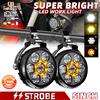 CO LIGHT Faro LED CO LIGHT da 5 pollici per moto, fendinebbia, luce di guida super luminosa BIANCA GIALLA lampeggiante, luce ausiliaria per uso fuoristrada