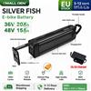 SMALL DEN Batteria agli ioni di litio 18650 da 36V 48V Silver Fish 15Ah 20Ah per monopattino elettrico pieghevole da 1000W con BMS, esente da tasse