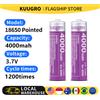 kuugro Batteria ricaricabile Kuugro 18650 4000mAh a punta 3.7V, massima capacità 12A, per torce elettriche
