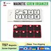 ANSIKI Organizzatore magnetico per viti TS7 in lega di alluminio, vassoio portaoggetti magnetico ultrasottile per riparazione di telefoni, laptop ed elettronica, fai da te