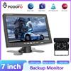 podofo Monitor LCD per Auto Podofo da 7 Pollici, Telecamera Posteriore Impermeabile a 4 Pin con Visione Notturna IR per Autobus, Camion, Camper, Roulotte e Rimorchi