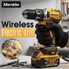 Mamidw Trapano elettrico senza spazzole Mamidw DCD796, design ergonomico, struttura resistente, design compatto, costruzione robusta, trapano, potente avvitatore a batteria, trapano elettrico (solo utensile)