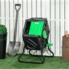 NONE Contenitore per compost, contenitore per compost da 65 litri, 360 ° Rotazione, 24 fori di ventilazione, acciaio, plastica, dimensioni contenitore per compost: 60x49x77cm