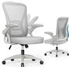 NONE Sedia da ufficio con braccioli regolabili, sedia da scrivania ergonomica con rivestimento in rete, supporto lombare, altezza regolabile, cuscino imbottito, rotazione a 360° ° Sedia Girevole