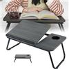NONE Tavolino per Laptop, Supporto da Letto con Gambe Pieghevoli e Portabicchieri, Supporto per Lettura e Notebook con Altezza e Angolazione Regolabili, per Divano, Letto, Terrazza, Balcone