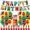 Potdemiel Set Decorativo a Tema Ninjago per Compleanno: Striscione, Decorazione per Torta, Palloncini, Ornamenti a Spirale, Accessori Stampati in HD per Interni